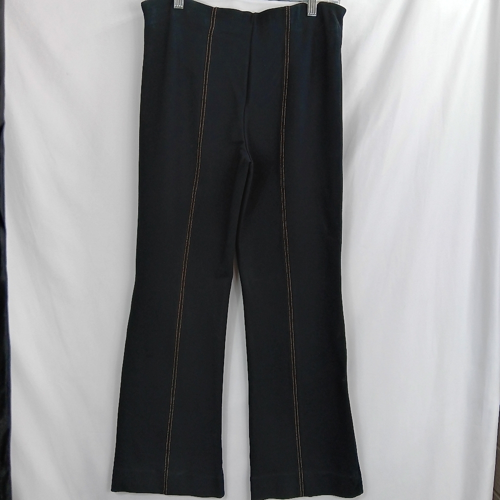 ANTHROPOLOGIE THE ESSENTIAL Crop Flare Black Pull-On Pant Small Stretch - Picture 3 of 7